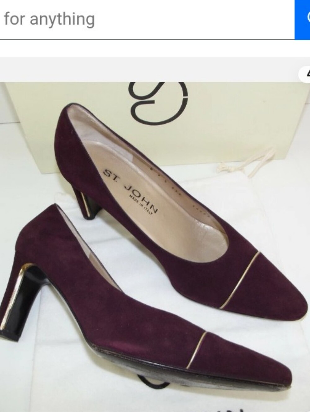 St. John Burgundy Suede Pointed Block Heel Pumps.Very good Condition.